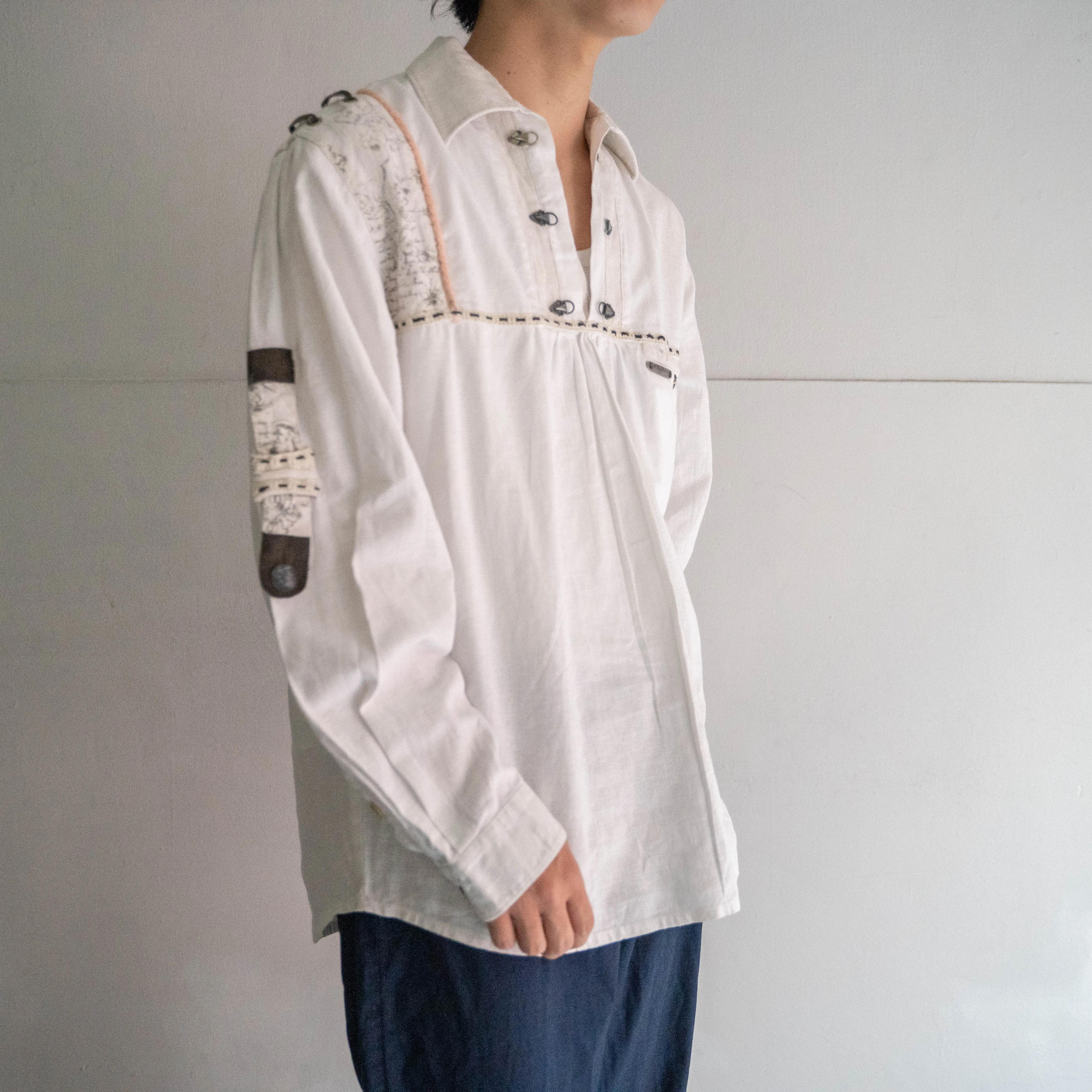 1990-2000s tyrolean like cotton × linen smock