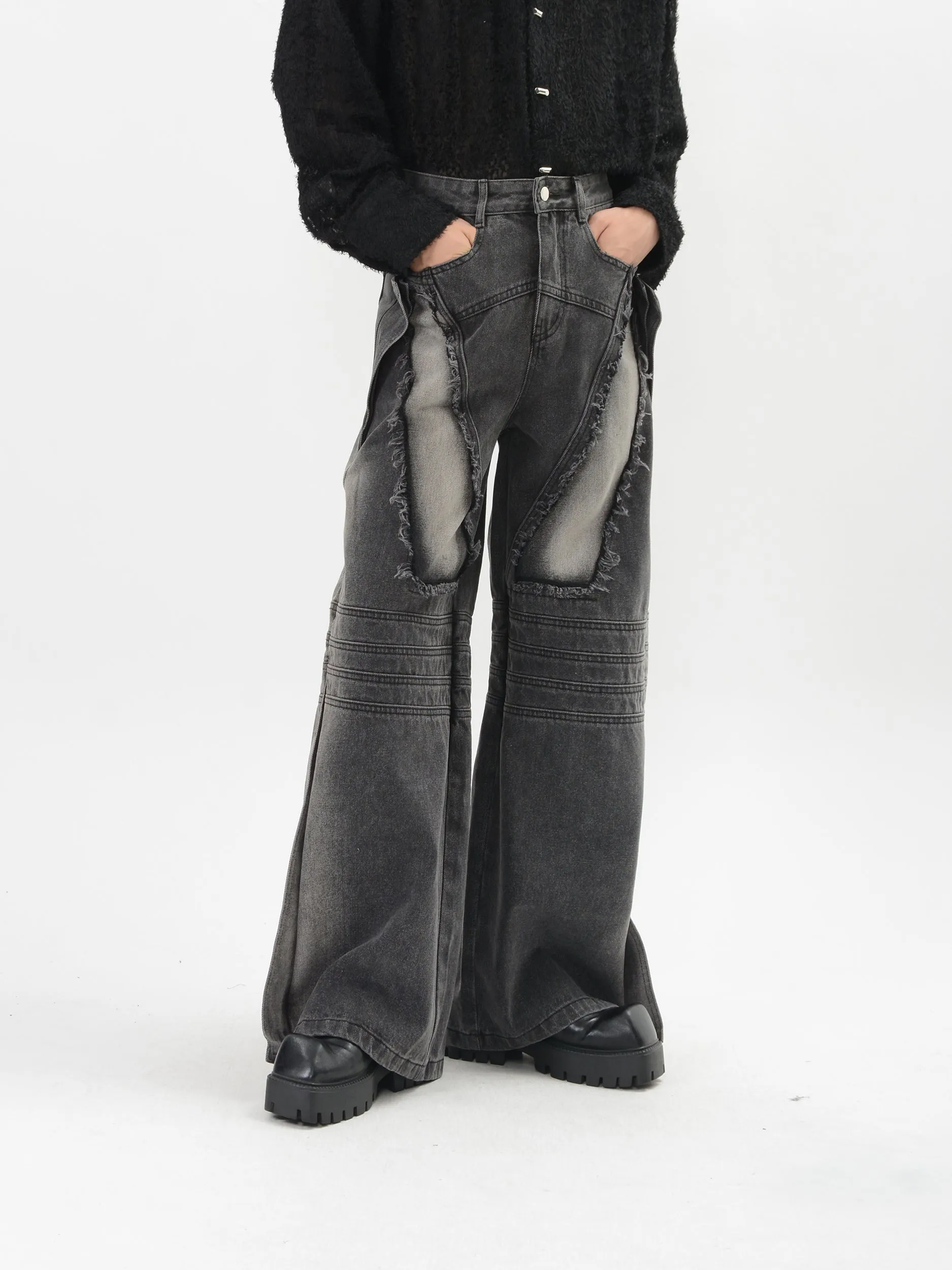 【24s Sep.】Distressed Wide Leg Jeans