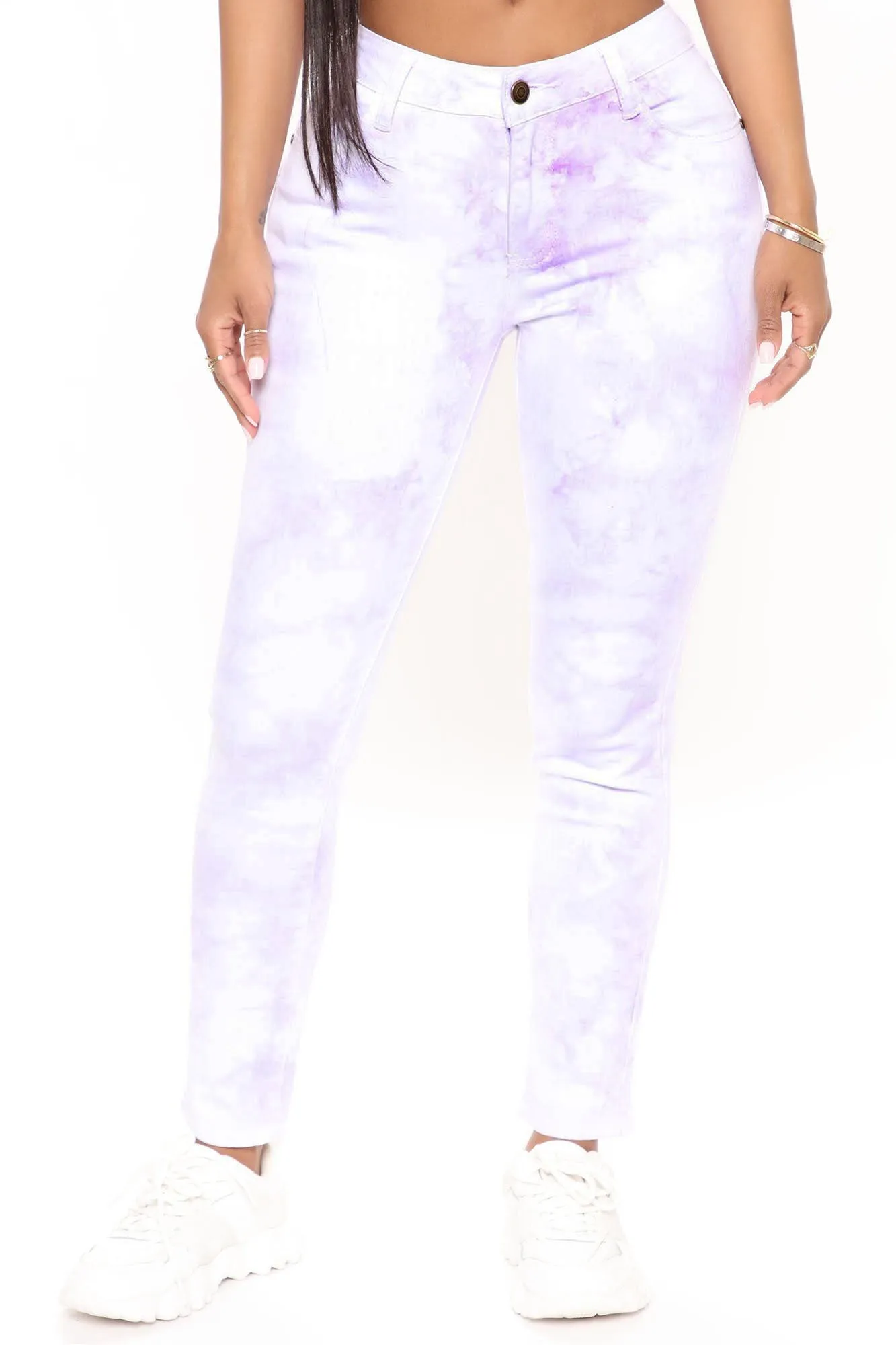 A Vision Of Color Tie Dye Skinny Jeans - Purple