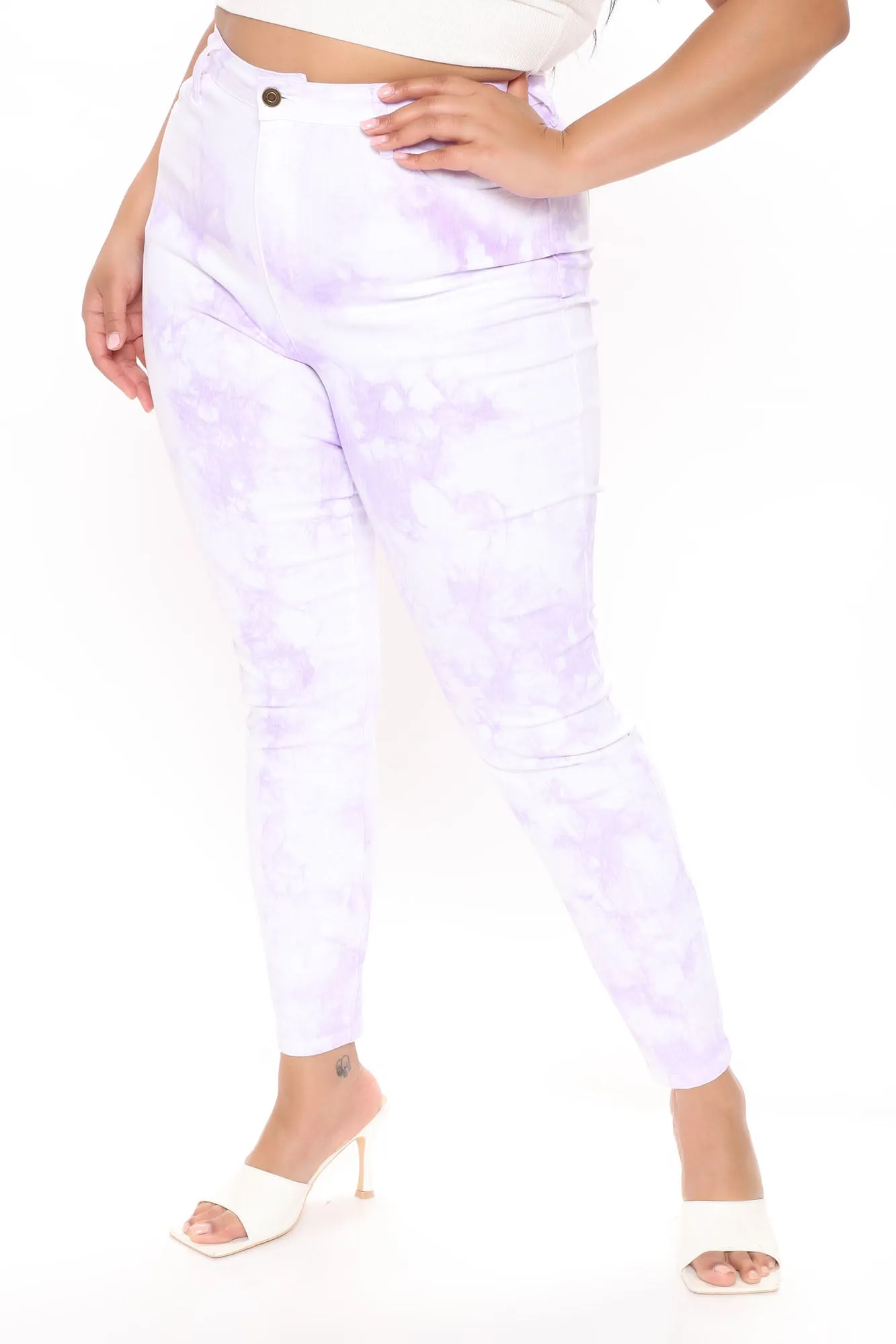 A Vision Of Color Tie Dye Skinny Jeans - Purple