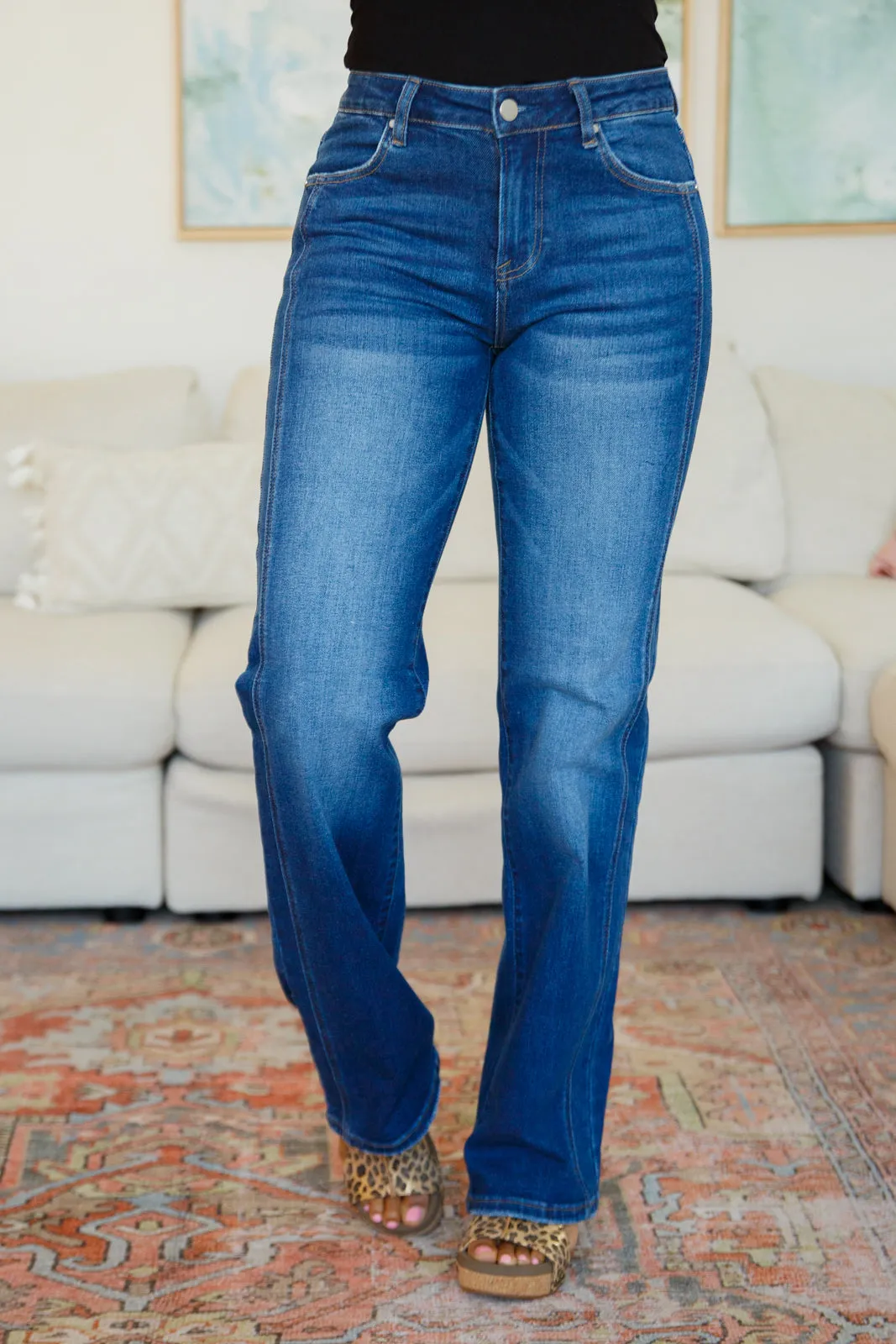 Addison Mid Rise Straight Jeans