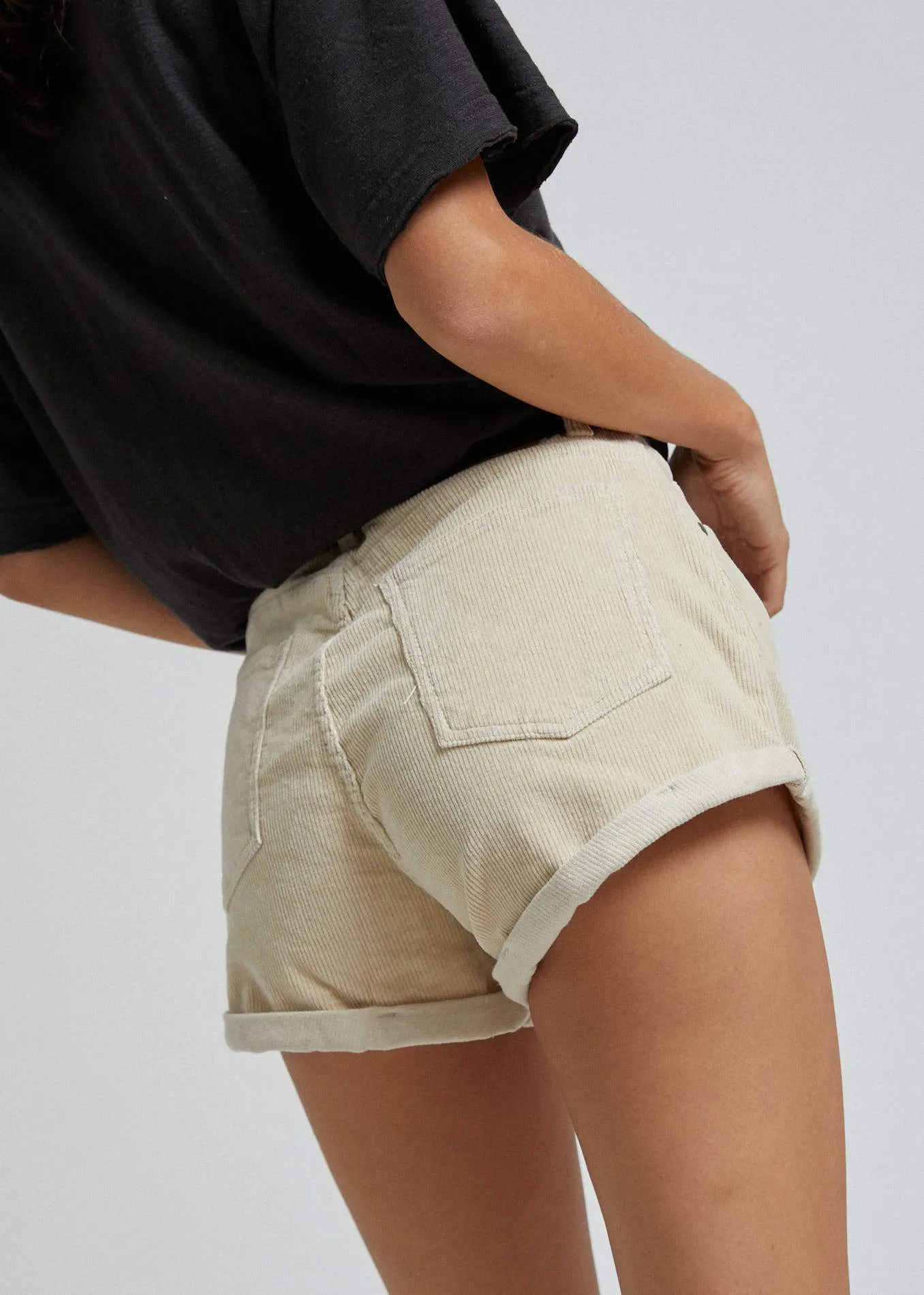 Afends Womens Tyler - Corduroy Short - Macadamia