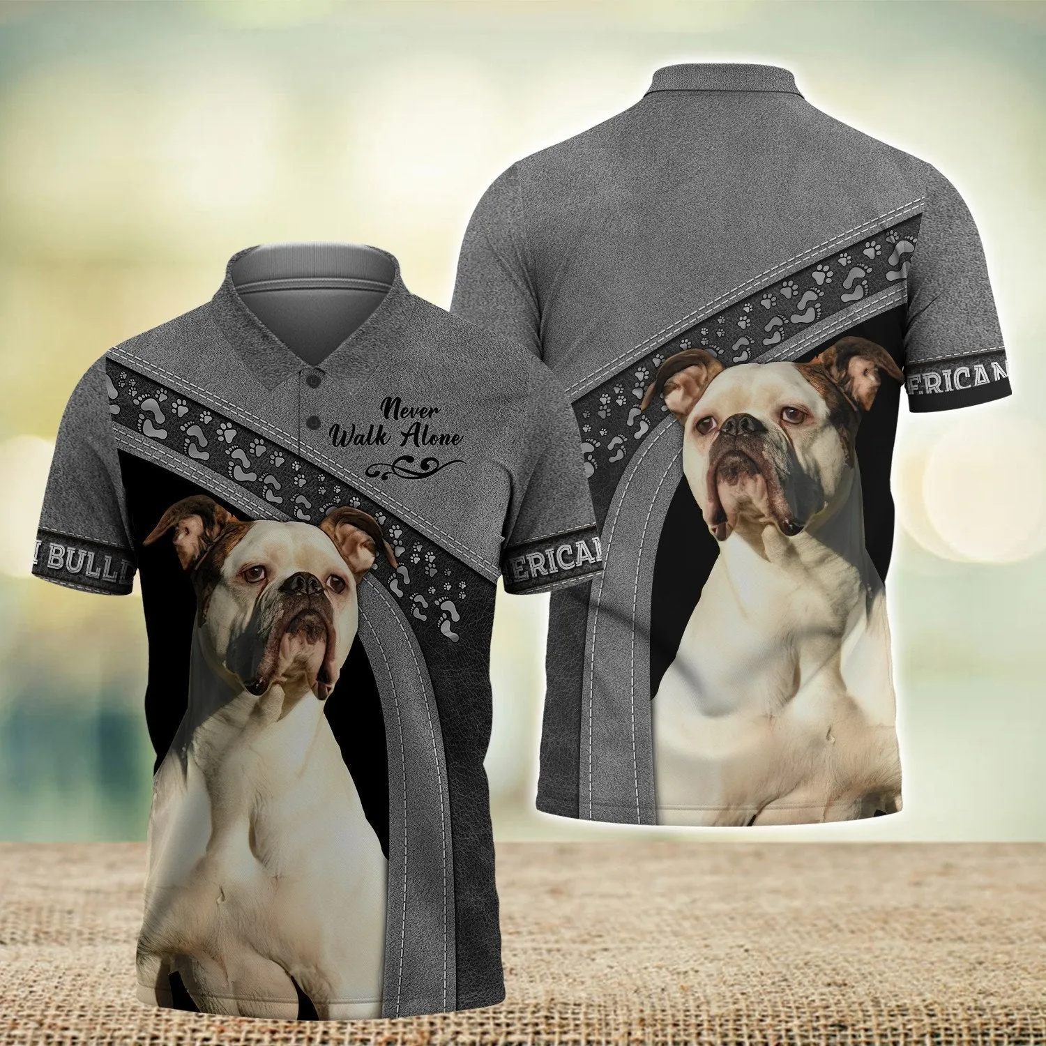 American Bulldog Never Walk Alone 3D Full Print Shirts, Shirt For Dog Lovers, Dog Memorial Gifts for loss of Dog