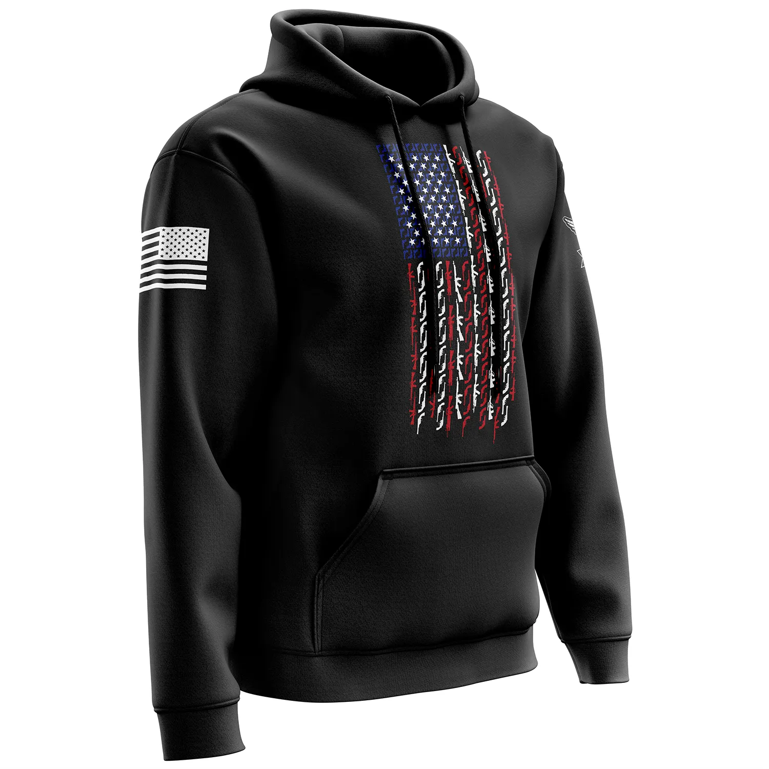 American Flag in Guns - Patriotic Colors Hoodie