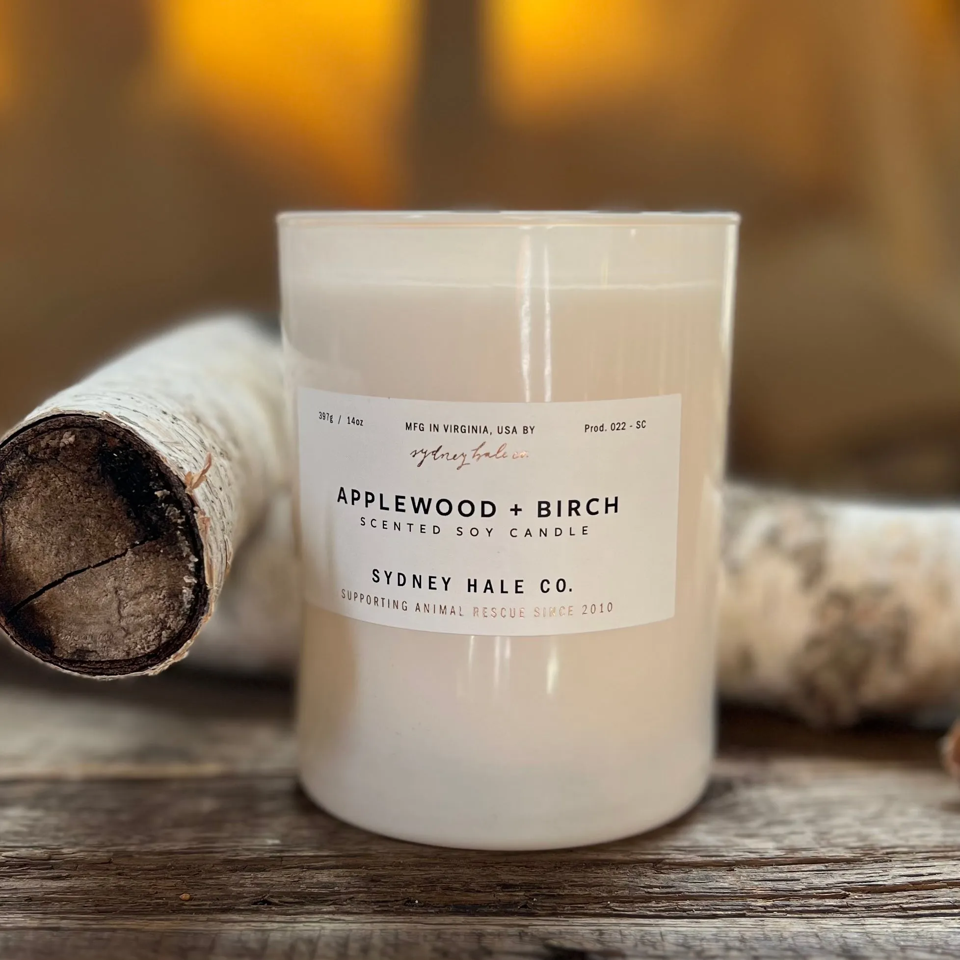 Applewood   Birch Candle