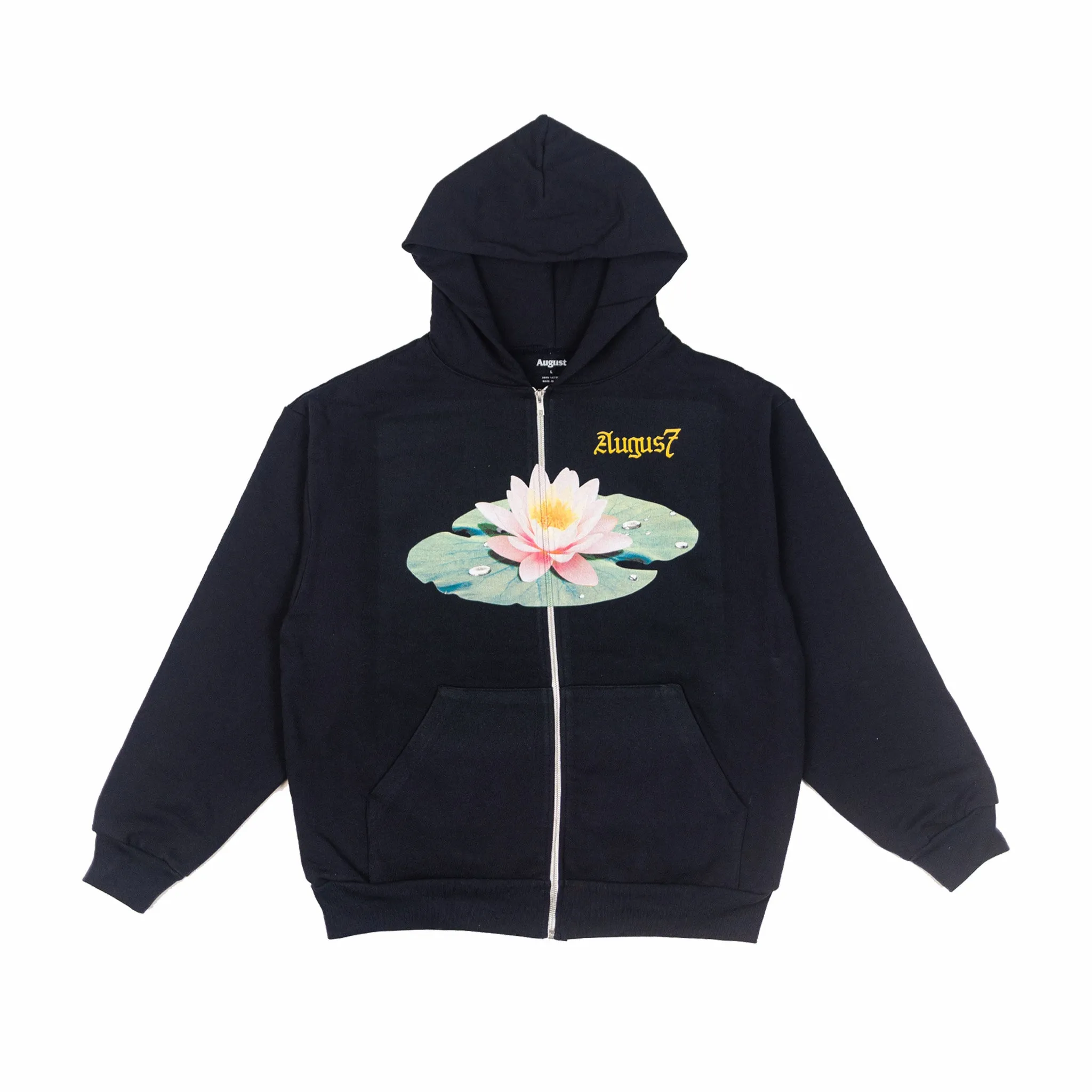 August 7 Year Anniversary "Lotus Flower" Zip Up Hoodie (Navy)