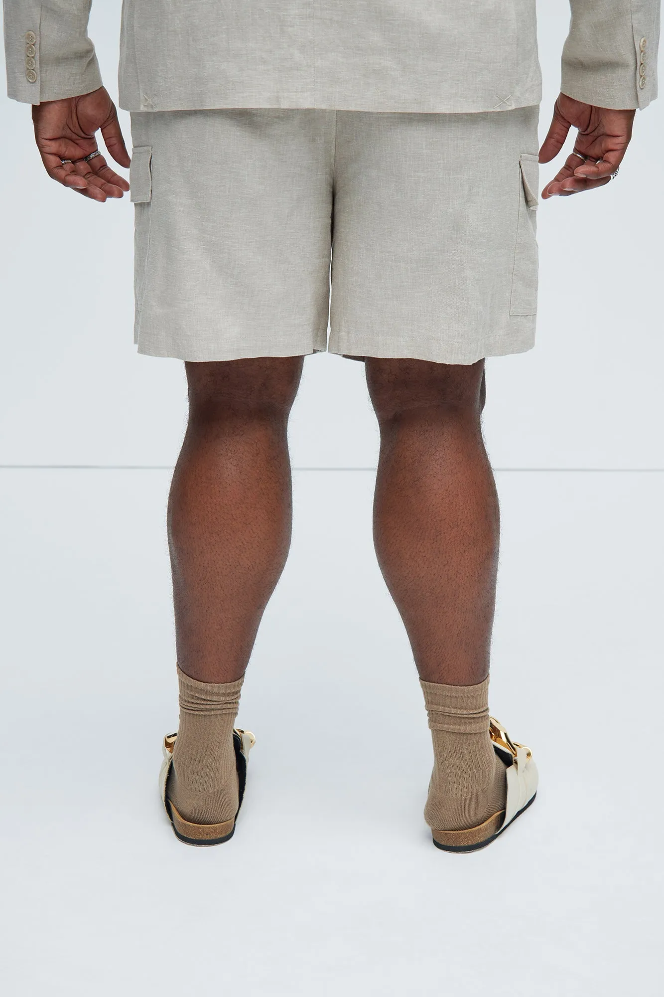 Bahamas Linen Cargo Shorts - Stone