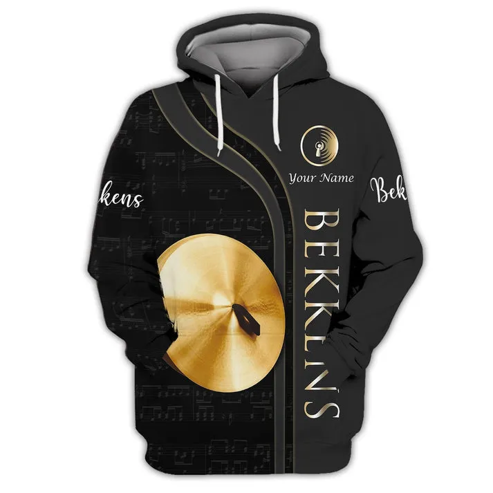 Bekkens Personalized Name 3D Sweatshirt Zipper Hoodie Lover Shirts, Christmas Gift for Musician Lovers