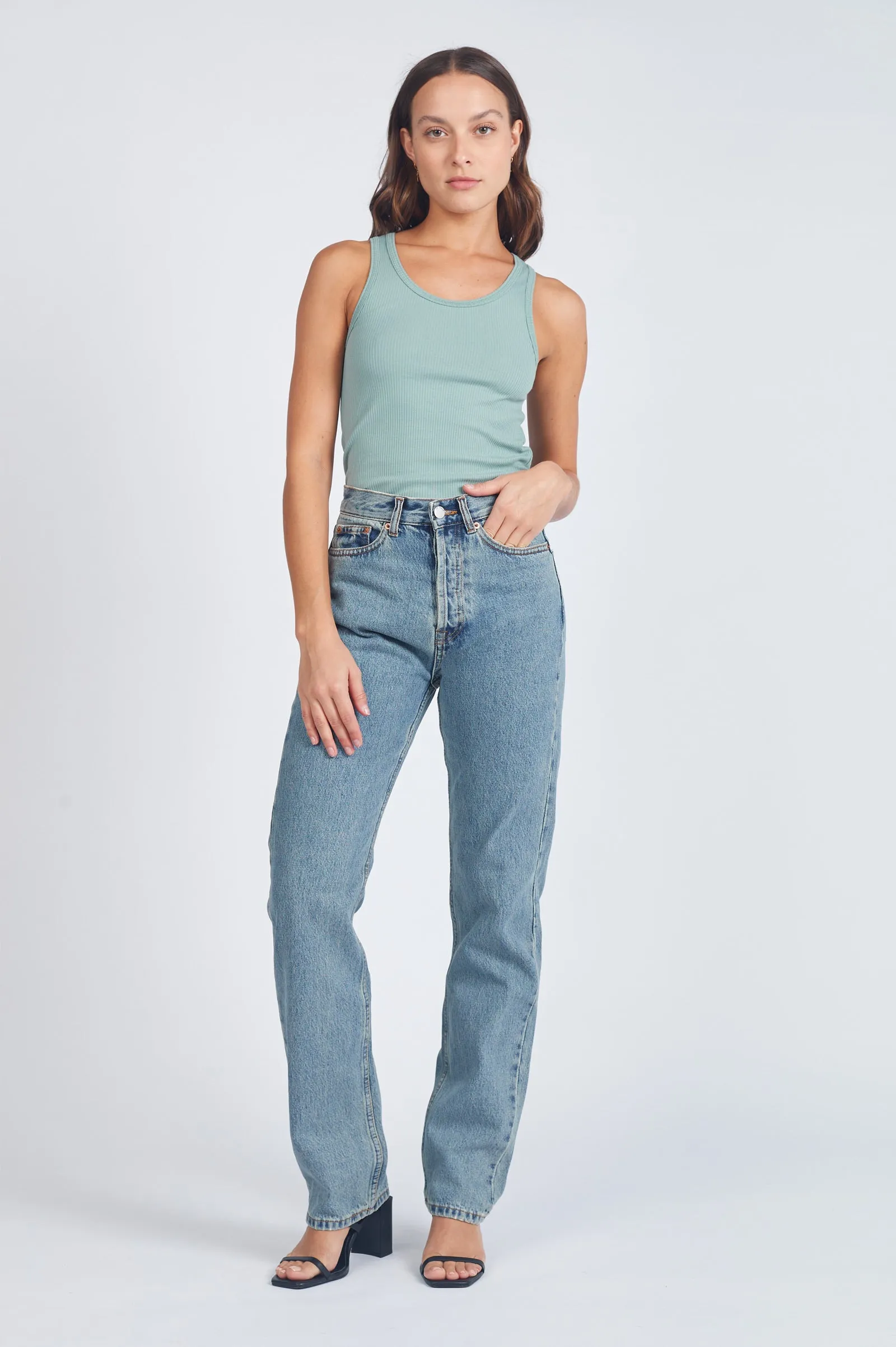 Beth Straight  Jeans - Canyon Sky Retro Dirt