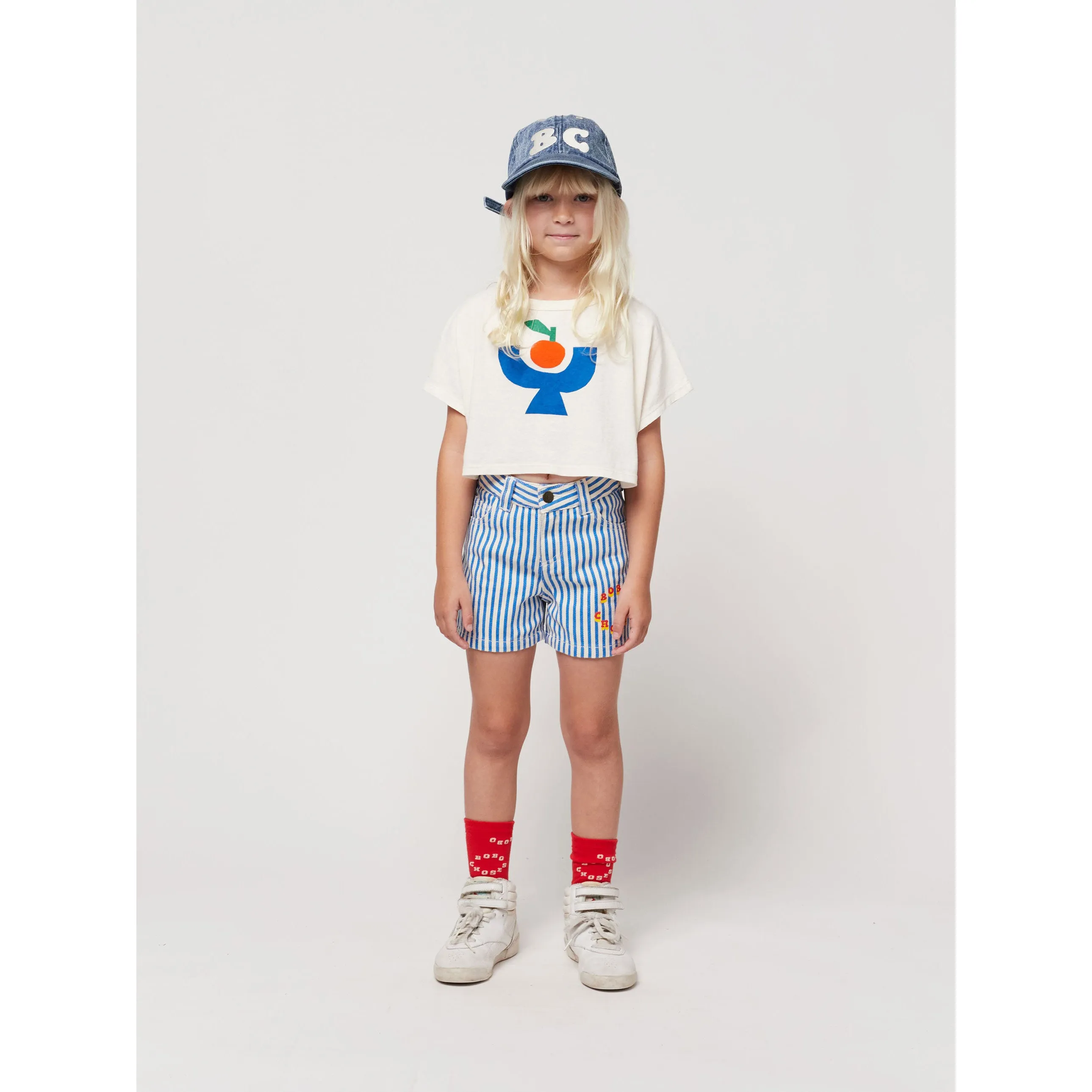 Bobo Choses Circle Stripes Woven Shorts Blue