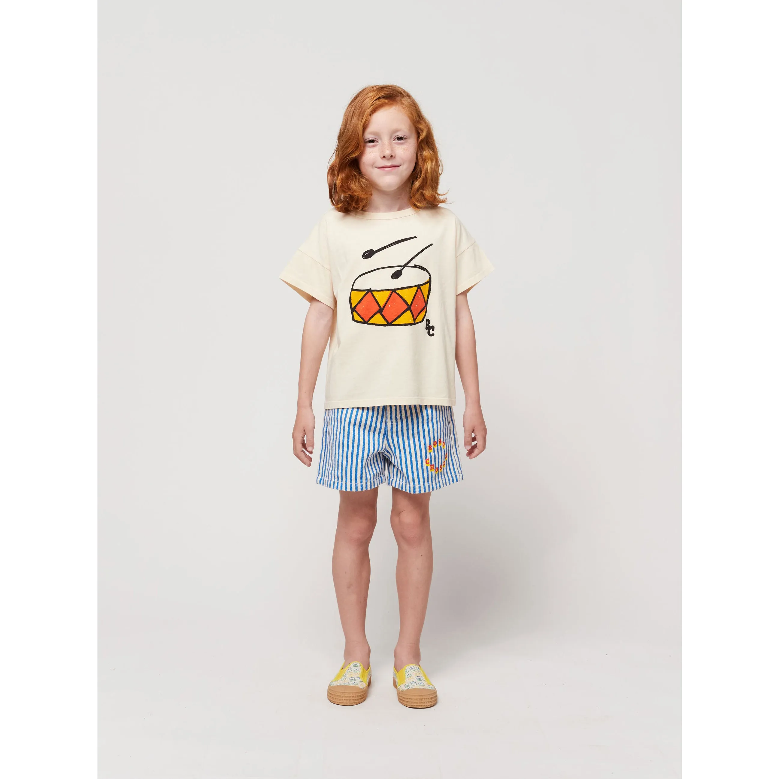 Bobo Choses Circle Stripes Woven Shorts Blue