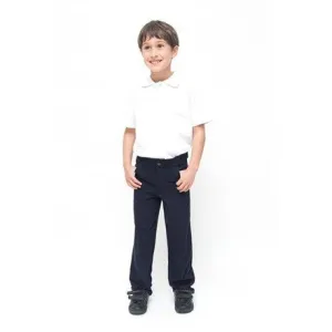 Boys Slim Fit Pure Cotton School Trousers