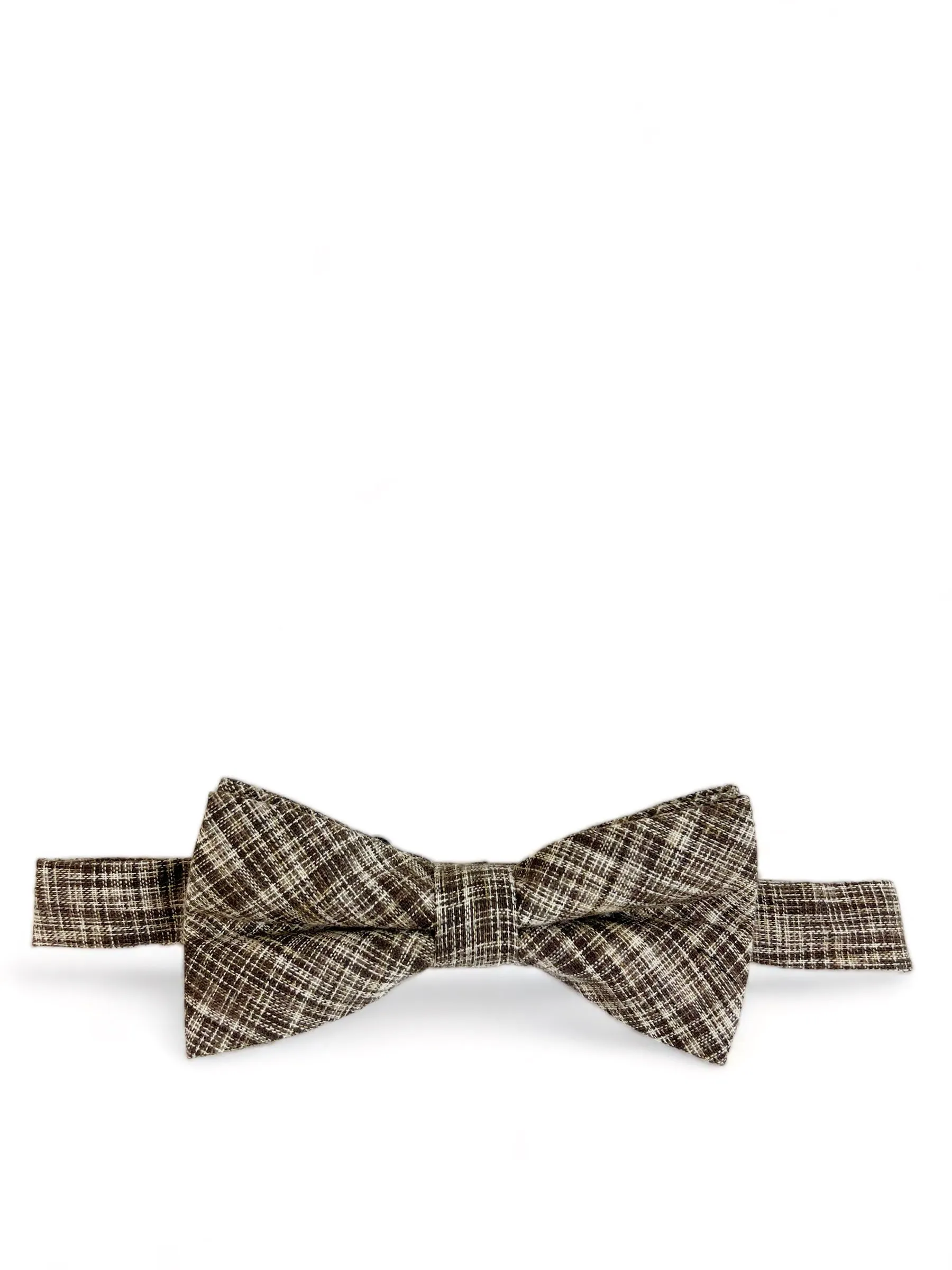 Brown Cotton/Linen Bow Tie by Paul Malone