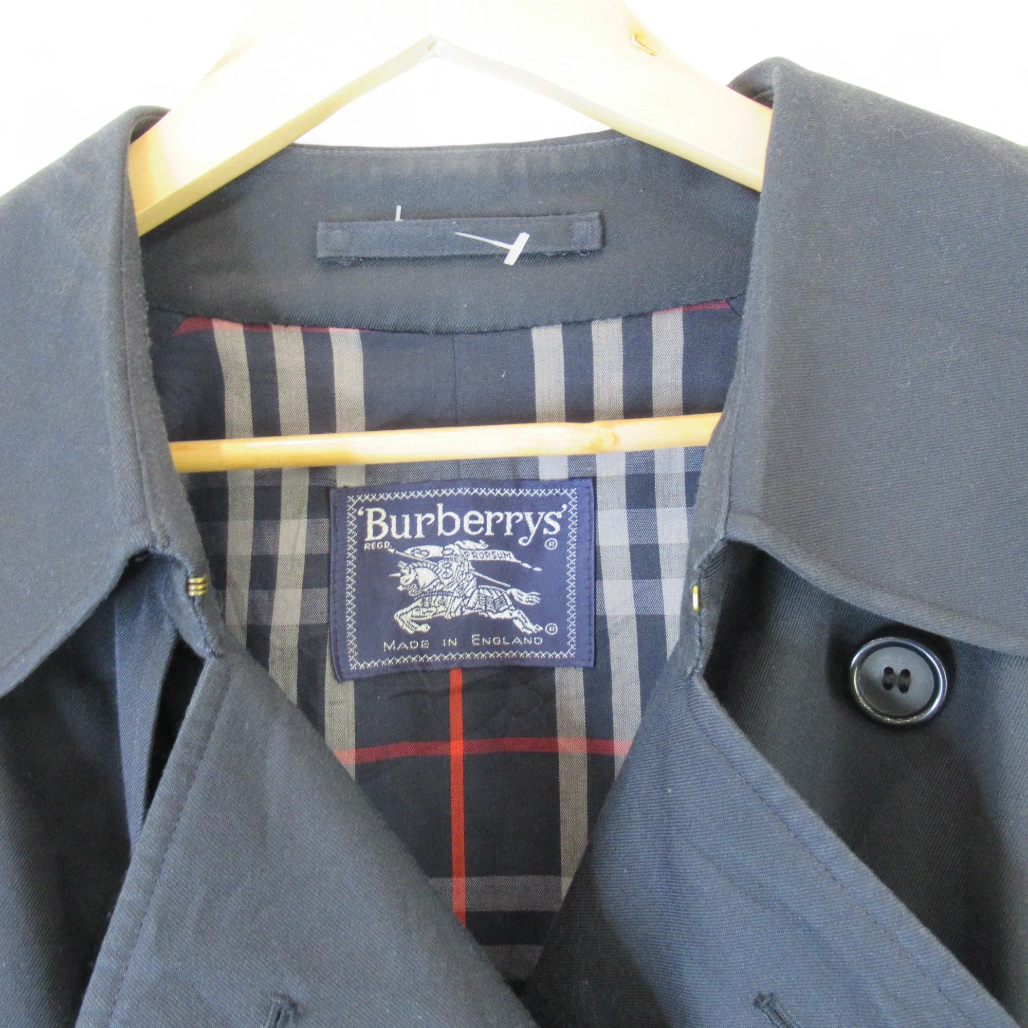 Burberrys London 54 Reg Blue Vintage Trench Coat Menswear | Preloved