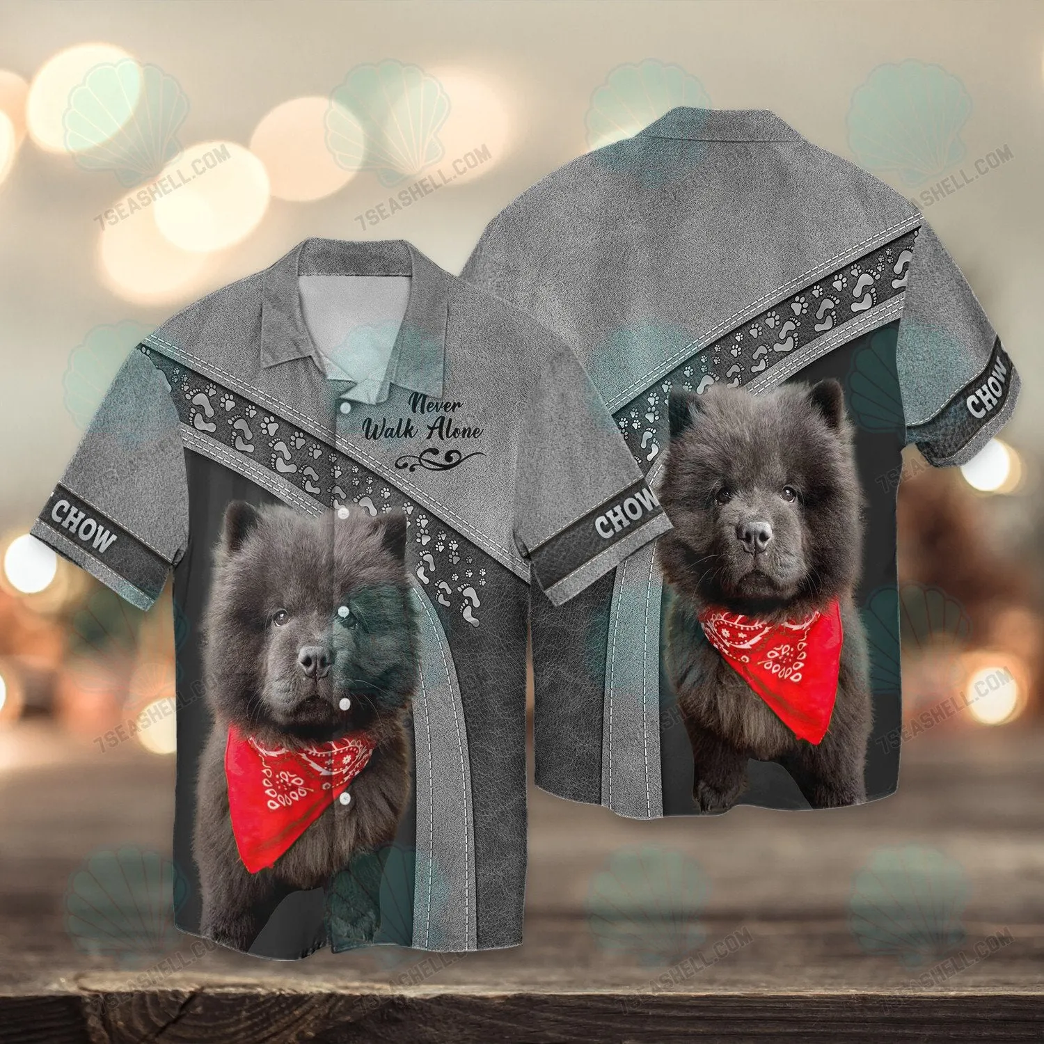 Chow Chow Never Walk Alone 3D Full Print Shirts, Christmas Dog Memorial Gifts for loss of Dog