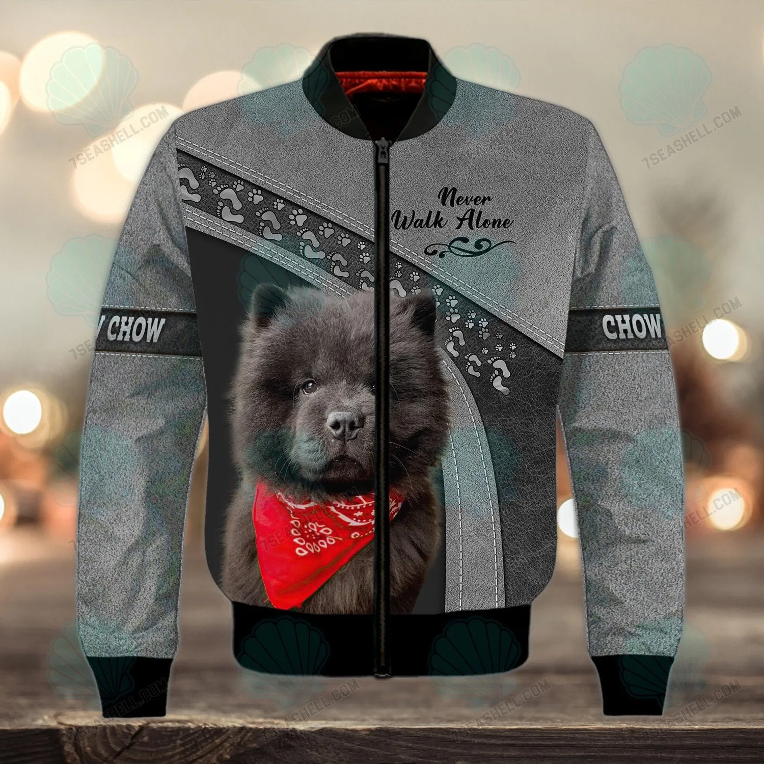 Chow Chow Never Walk Alone 3D Full Print Shirts, Christmas Dog Memorial Gifts for loss of Dog