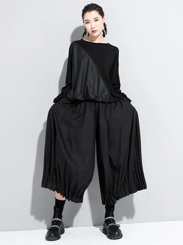 Cool Loose Ruffled Wide Leg Pants