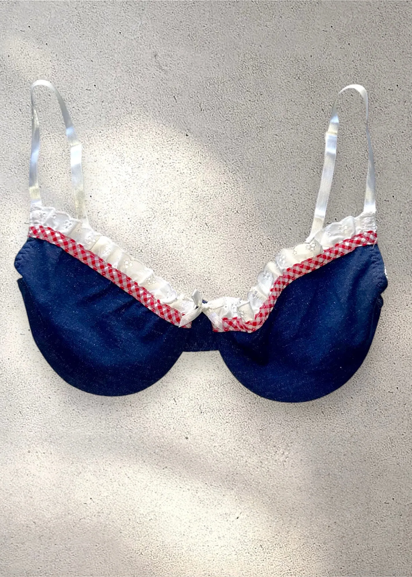 Daisy Duke Romantic Denim Underwire Bra Top - Vintage & USA Made