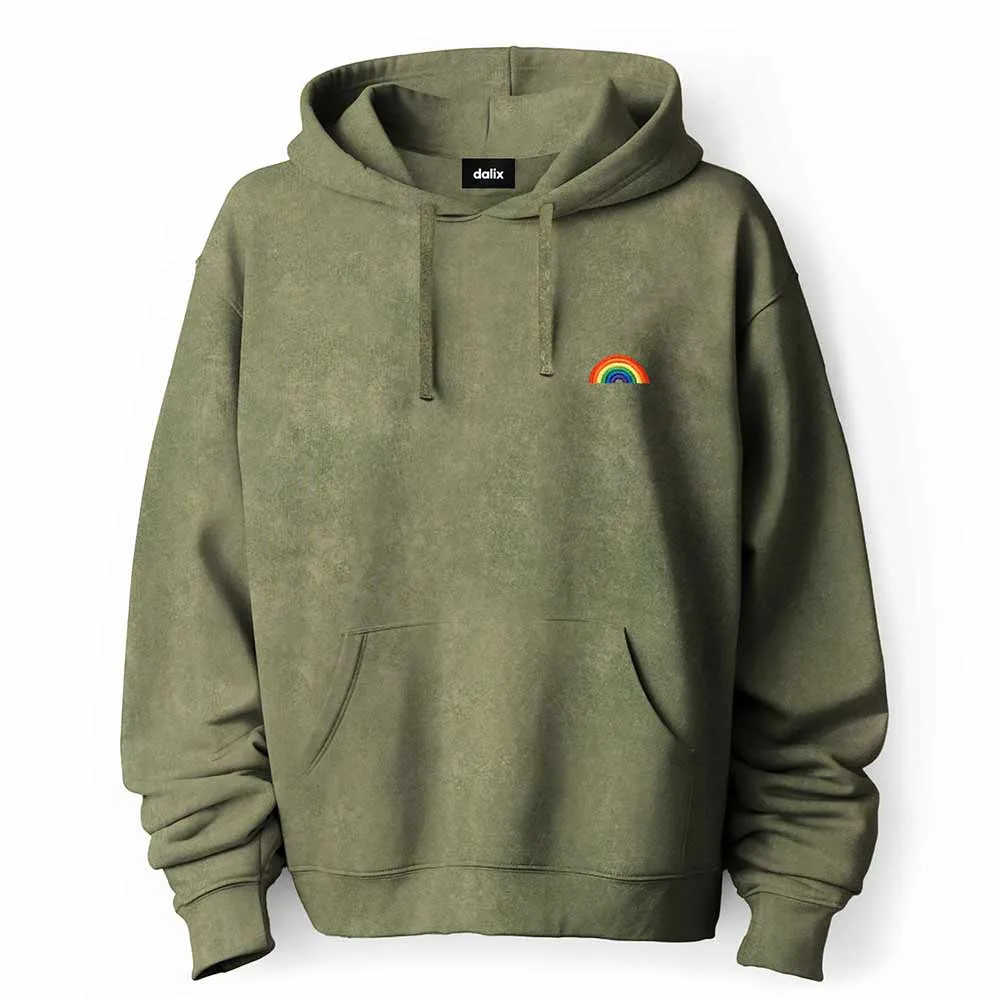 Dalix Rainbow Mineral Wash Hoodie