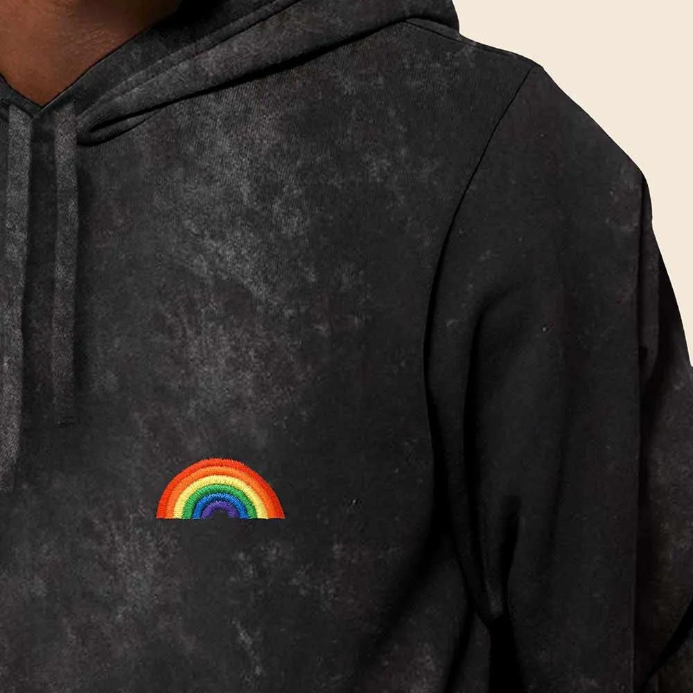 Dalix Rainbow Mineral Wash Hoodie