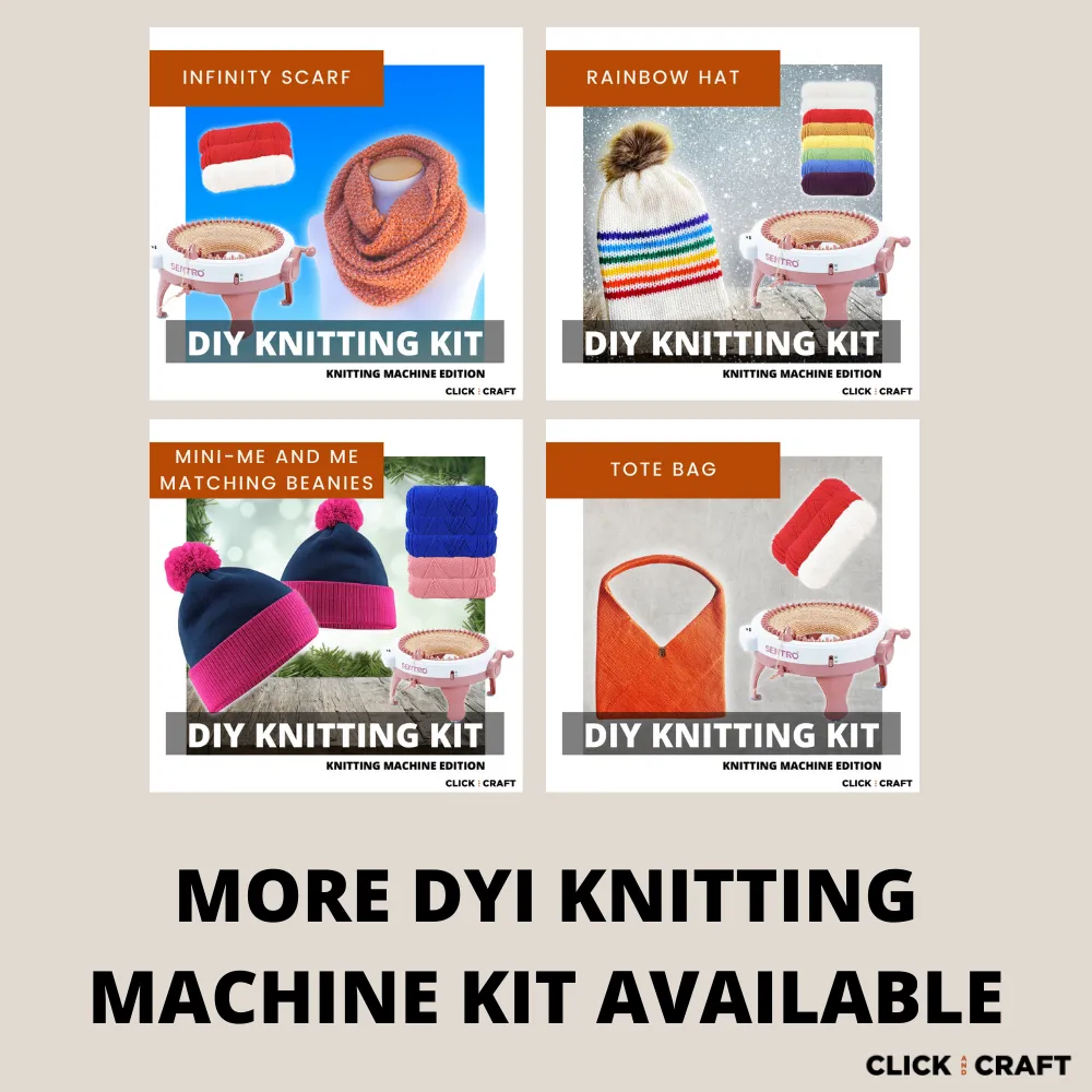 DIY Knitting Machine Kit - Matching Beanies