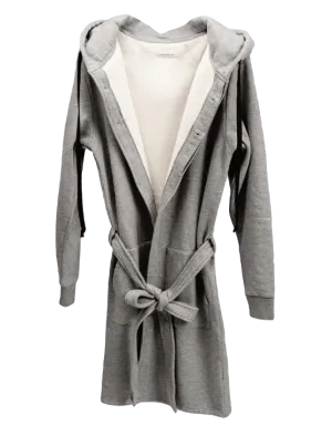 Grey Melange DB Hoodie Robe