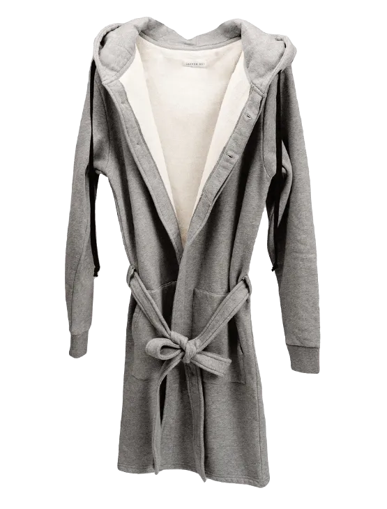 Grey Melange DB Hoodie Robe