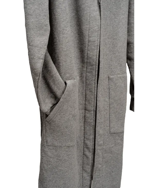 Grey Melange DB Hoodie Robe