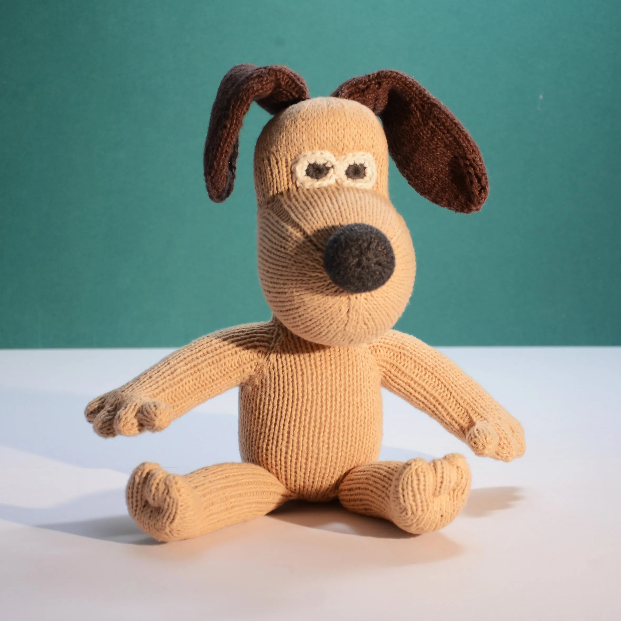 Hand-Knitted Gromit Soft Toy - Organic Cotton