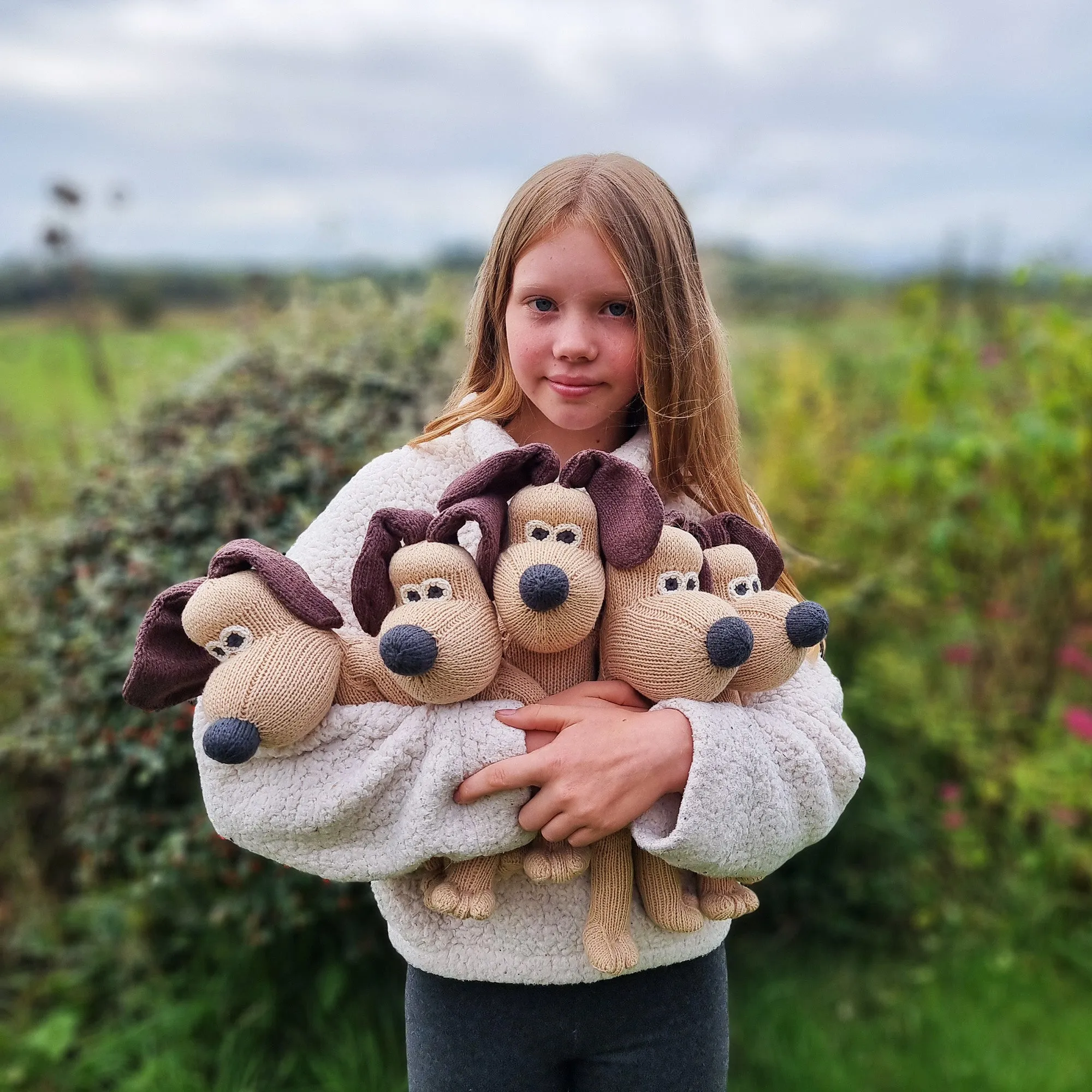 Hand-Knitted Gromit Soft Toy - Organic Cotton