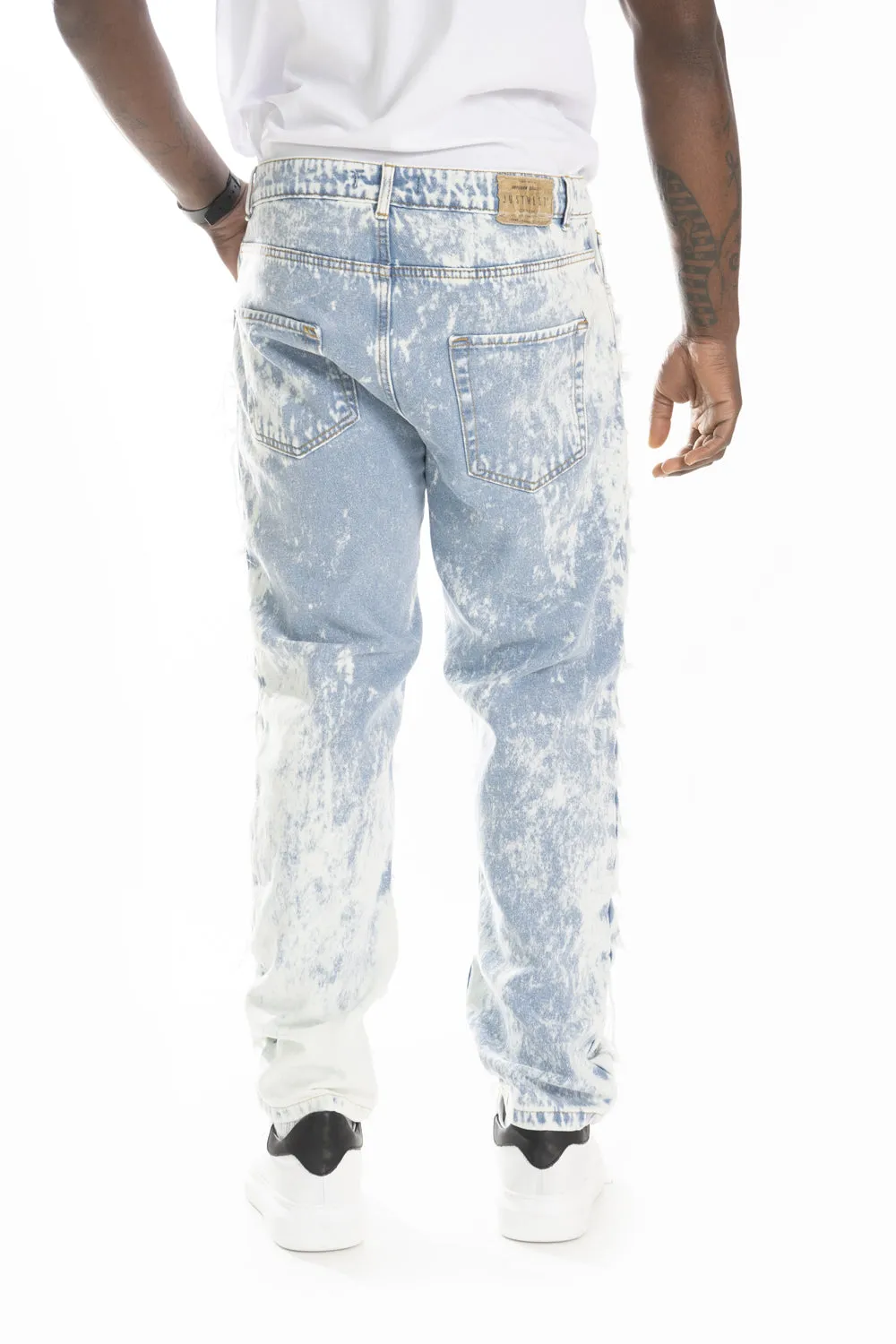 Jeans Baggy Sfrangiato Lavaggio Tie Dye Art. JS442