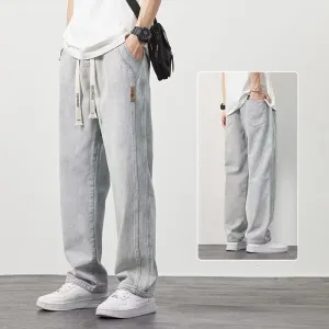 Jeans Men's Summer Thin 2023 Fashion Brand American High Street Loose Straight Casual Wide-Leg Pants