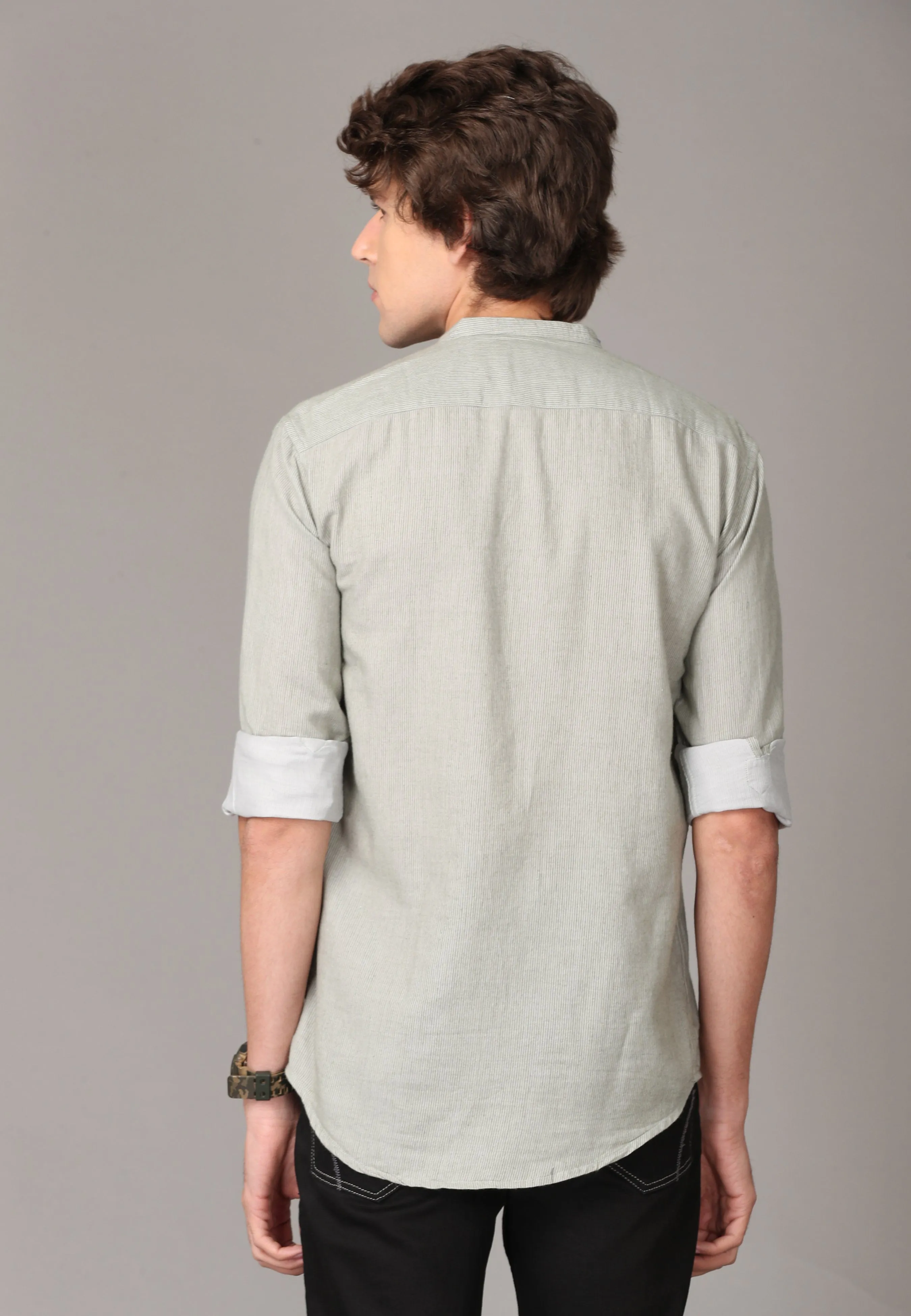 Light Ash Linen Full Sleeve Shirt