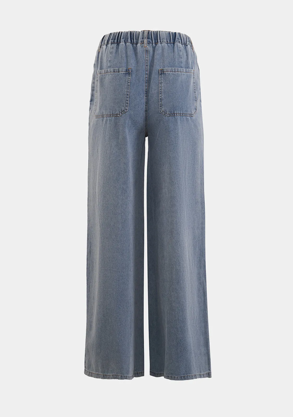 Light Wash Denim Wide Leg Pants