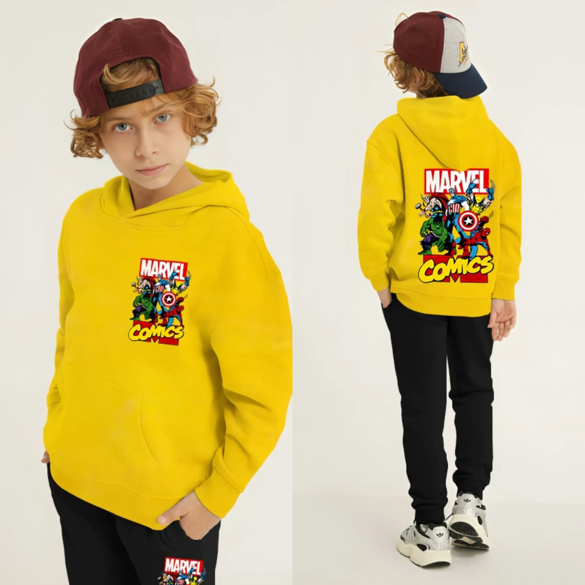 Marvel Comic Printed Kids Hoodie Set