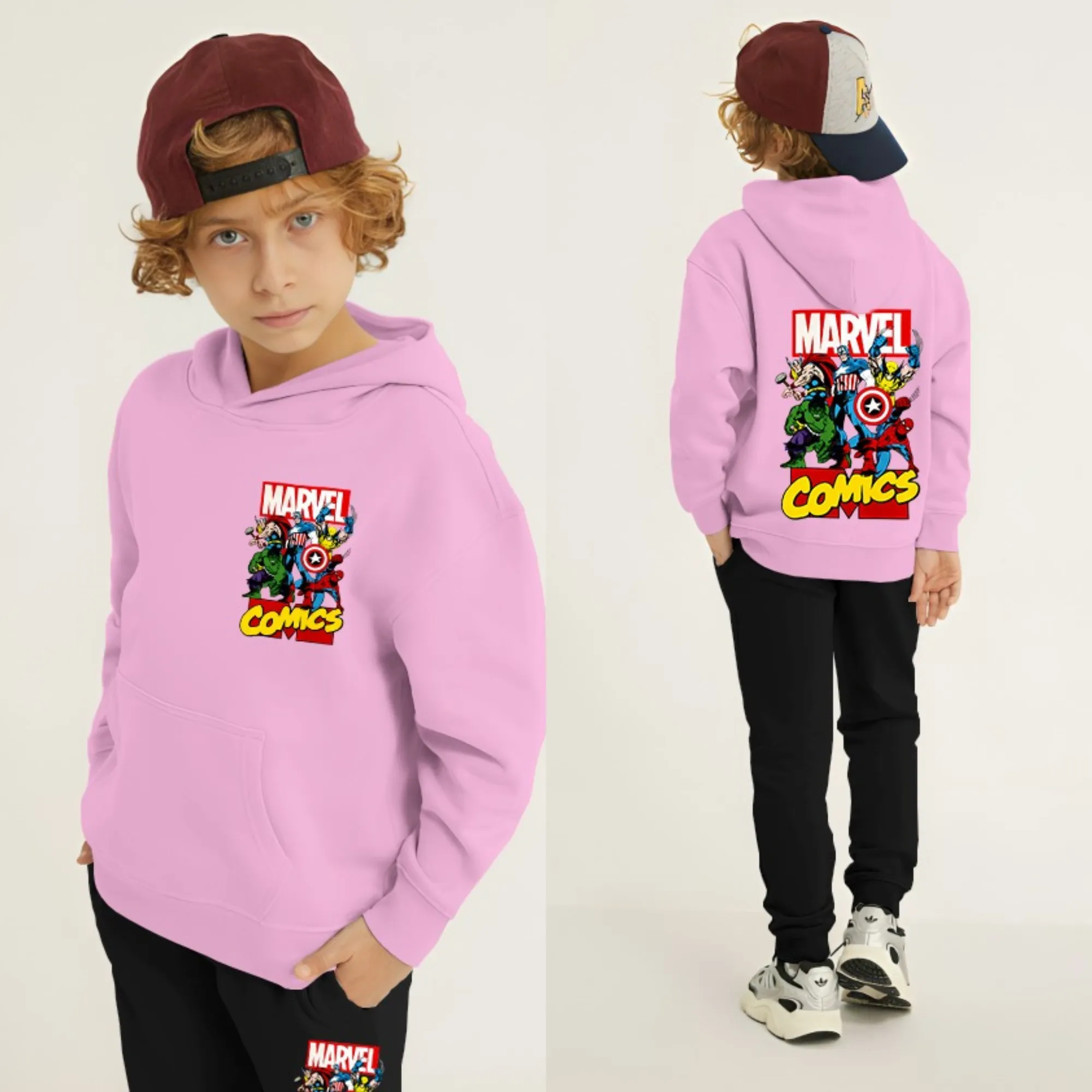 Marvel Comic Printed Kids Hoodie Set