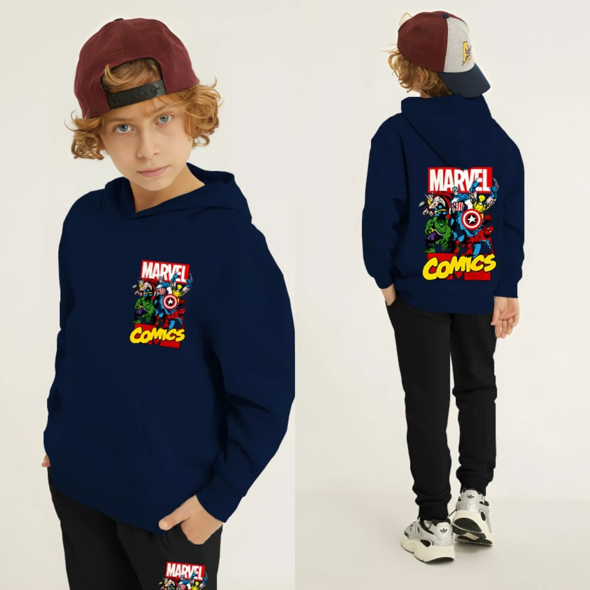 Marvel Comic Printed Kids Hoodie Set