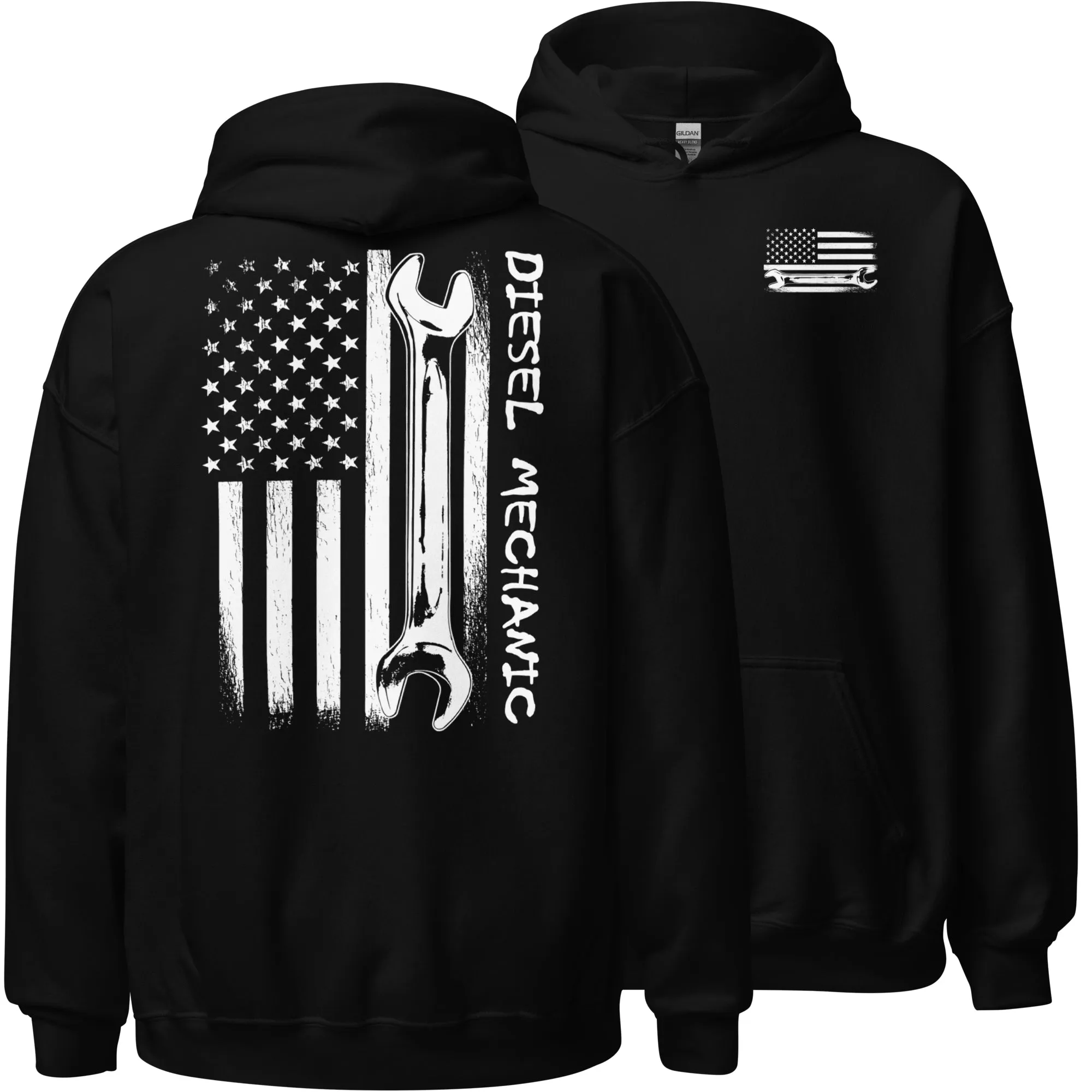 Mechanic American Flag Hoodie Sweatshirt