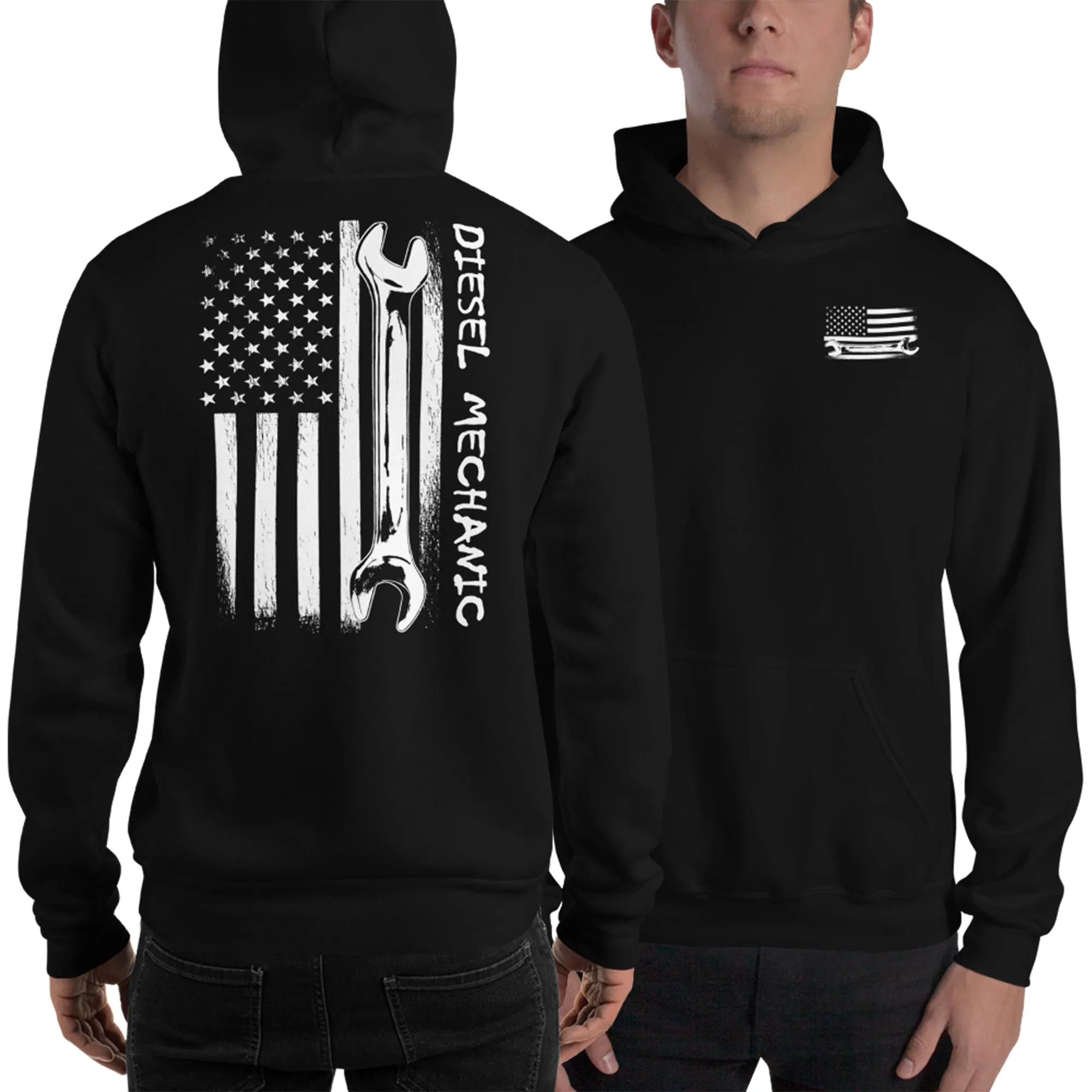 Mechanic American Flag Hoodie Sweatshirt