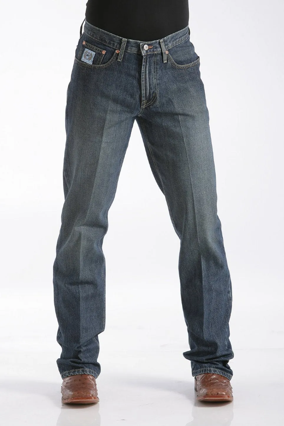 Men's Cinch White Label Relaxed Fit Dark Stone Wash Jean