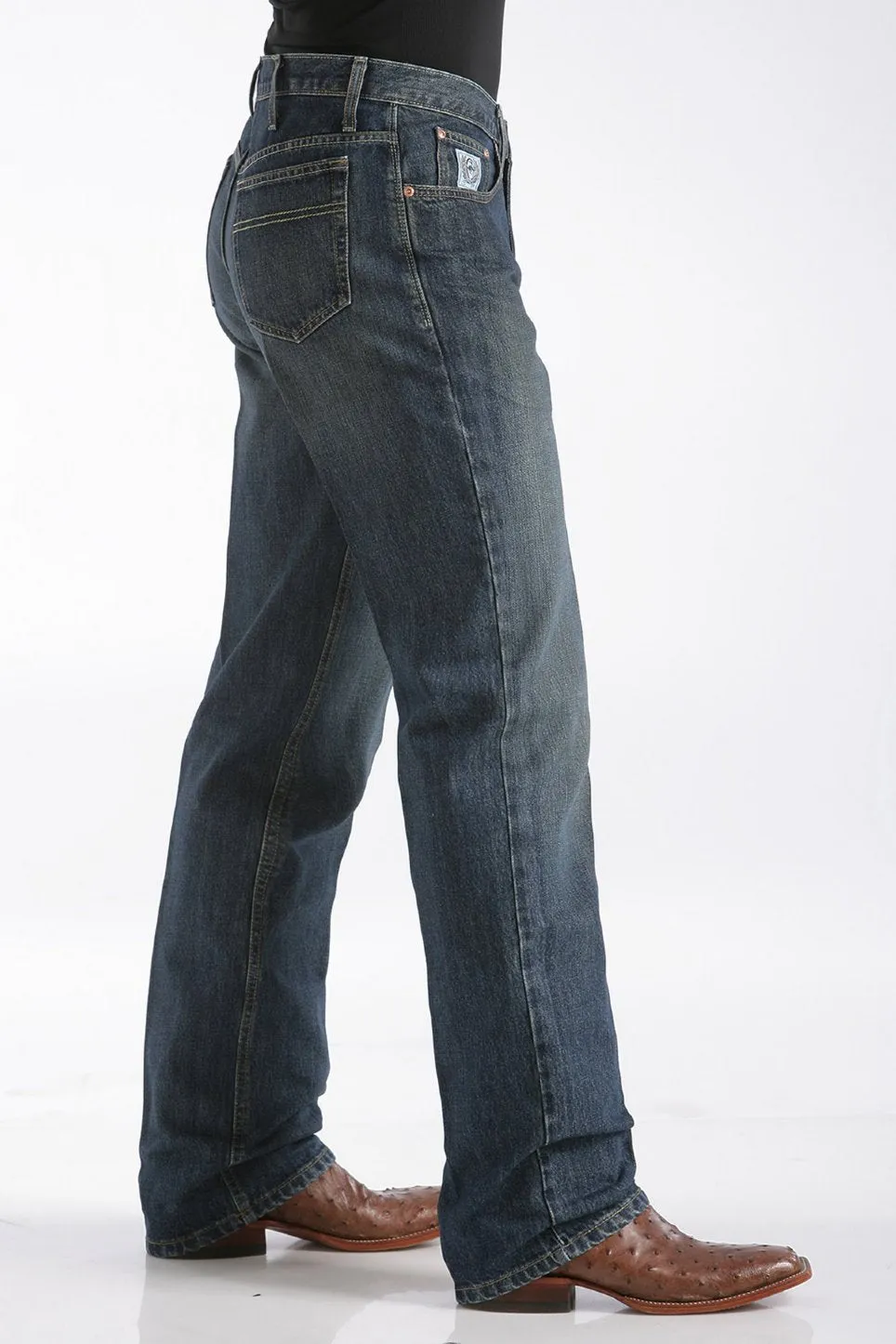 Men's Cinch White Label Relaxed Fit Dark Stone Wash Jean