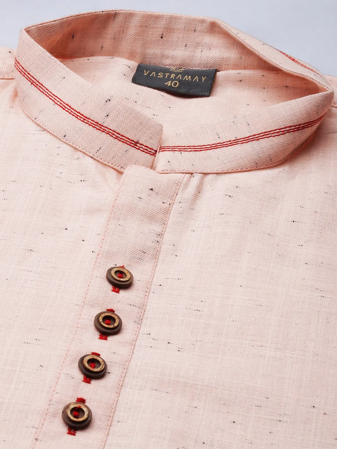 Men's Pink Organic Cotton Kurta - Vastramay