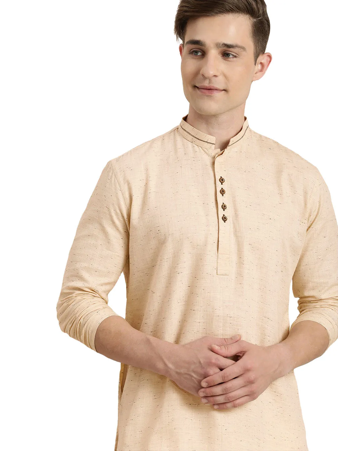 Men's Pink Organic Cotton Kurta - Vastramay