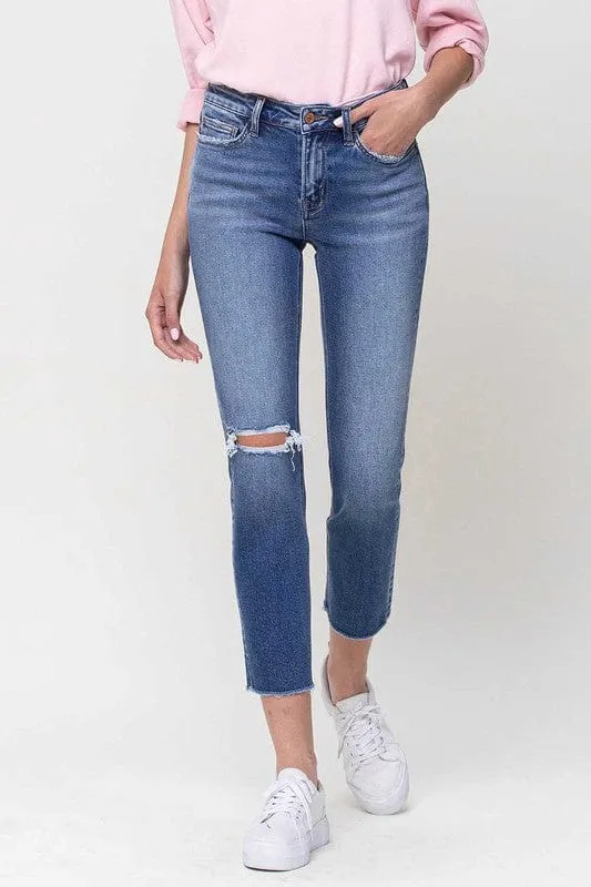 Mid-Rise Straight Crop Jeans *Online Only*