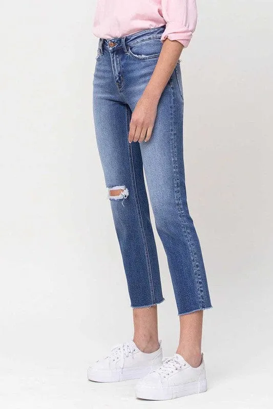 Mid-Rise Straight Crop Jeans *Online Only*