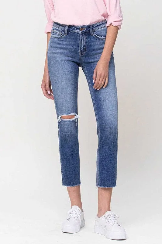 Mid-Rise Straight Crop Jeans *Online Only*