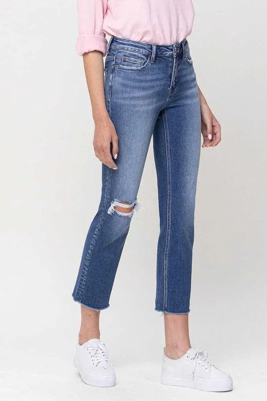 Mid-Rise Straight Crop Jeans *Online Only*