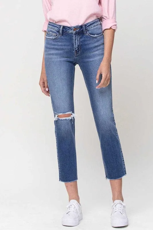 Mid-Rise Straight Crop Jeans *Online Only*