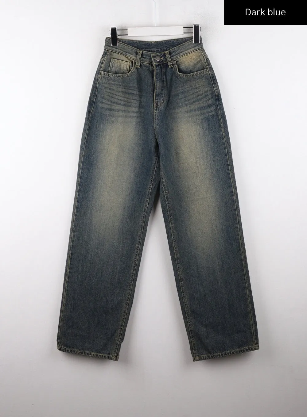 Mid-Waist Washed Straight Leg Jeans CD320