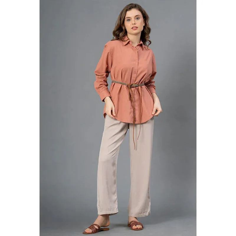 Mode by RedTape Cotton Collar Shirt for Women's | Highly Durable & Absorptive